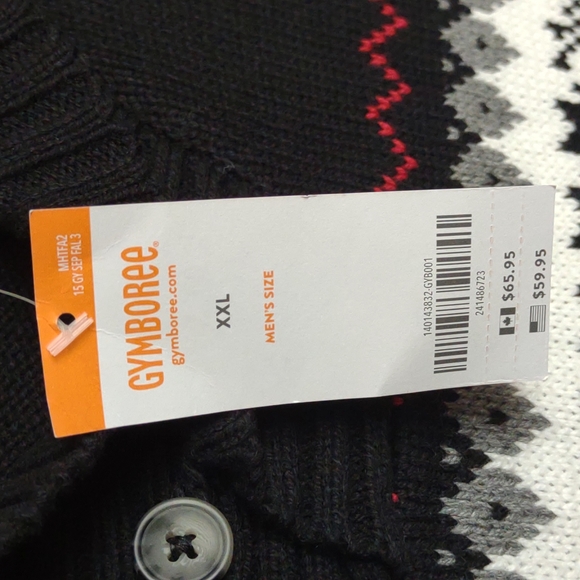 Sweater Pullover Black Gymboree Snowflake Men size XXL New - Picture 4 of 8